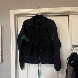 Savage X Fenty Sport Black and Green Checkered Tracksuit